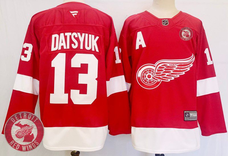 Men Detroit Red Wings #13 Datsyuk Red Fanatics 2025 NHL Jersey style 4->detroit red wings->NHL Jersey